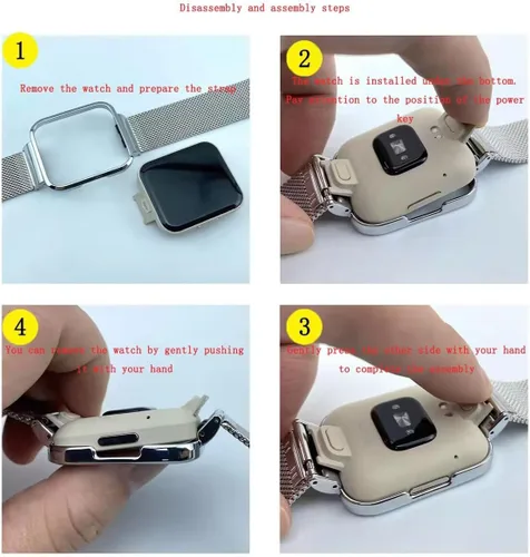 Vista 7 de Compatible con Xiaomi Redmi Watch 3 Active Bands, correa de repuesto de cuero para pulsera con marco de metal para Redmi Watch 3 Active