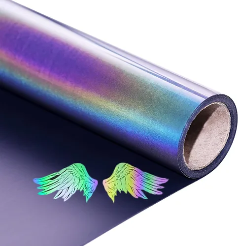 Vista 27 de Rollos de vinilo de transferencia de calor con purpurina negra, vinilo HTV de hierro negro de 12 pulgadas x 5 pies, vinilo para planchar