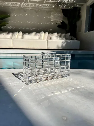 Vista 2 de Embrague de acrílico transparente con caja a presión, bolsas para mujer, bolso de noche, Transparente