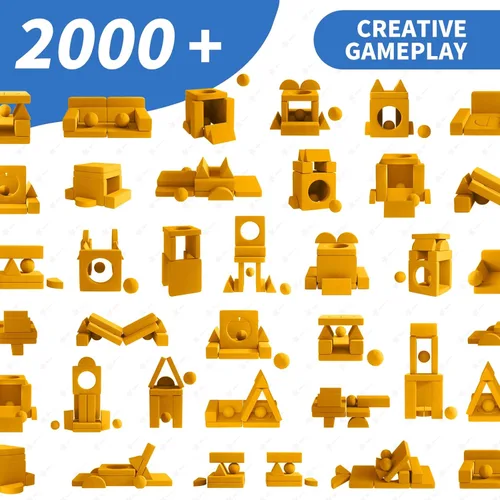 Vista 11 de 12 sofás modulares de juego para niños con 2 bolas y túnel, sofás de juego para niños pequeños para sala de juegos, sofás modulares para juego