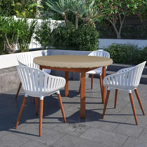 Vista 5 de Covers & All Cubierta para Mesa Redonda, 12 Oz Impermeable Resistente a UV y Clima, Cubierta de Mesa de Exterior para Muebles de Patio al Aire Libre