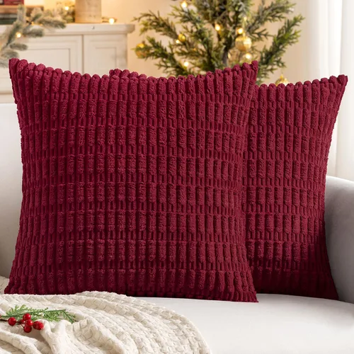 Vista 51 de MIULEE - Paquete de 2 fundas de cojín decorativas de corduroy, modernas y boho, suaves, con rayas, decoración del hogar estilo granja moderna