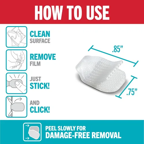 Vista 4 de Velcro Brand Clips de luz de interior para colgar tiras de luces, soporta hasta 50 pies, clips de pared transparentes para cualquier