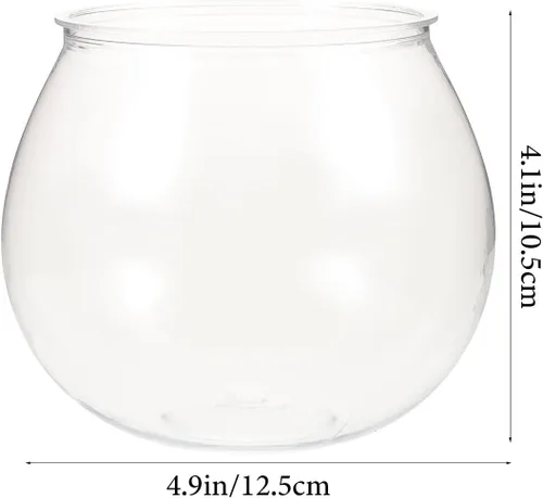 Vista 6 de Alipis 3 peceras de plástico, color oro transparente, inastillable, pequeño, para acuario, redondo, multiusos, para pecera, beber, para dulces