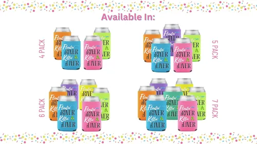 Floatin' The River Killin' My Liver Coolies (paquete de 4) regalo de fiesta para niñas, viaje, fin de semana, escapada, río, canoa, canoa, kayak,