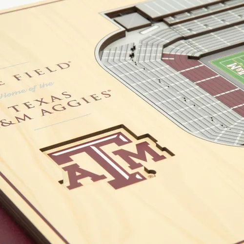 Vista 5 de YouTheFan - Póster para pared de la NCAA, vista de estadio en 3D de 5 niveles, Marrón