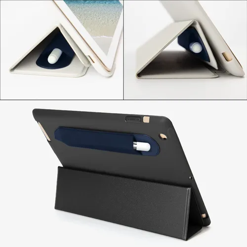 Vista 3 de Soporte para lápices Apple, paquete de 3 fundas para lápiz Apple de 1ª y 2ª generación, bolsillo elástico para lápiz capacitivo (azul marino)