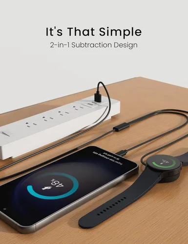 Vista 4 de Bicmice Cargador compatible con Samsung Galaxy Watch 7/Ultra/FE/6/6 Classic/5 Pro/4 Classic/3/Active 2/Active 2 en 1 USB a USB C Cable de carga