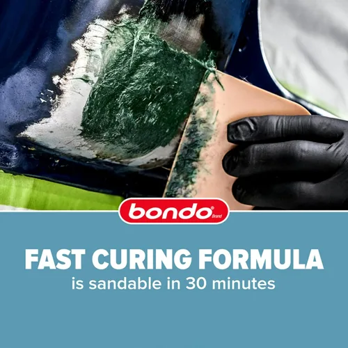 Vista 9 de Bondo Bondo-Hair - Relleno reforzado de fibra de vidrio de hilo largo, 00762, 1 cuarto de galón