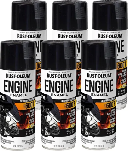 Vista 23 de Rust-Oleum 366428-6PK - Pintura en aerosol de esmalte para motor, 11 onzas, aluminio, (paquete de 6)