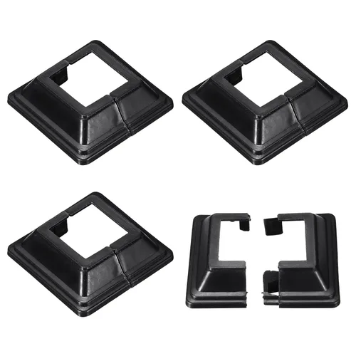 Vista 10 de uxcell Falda para poste, 4 piezas de 1.024 x 1.024 in/1.02 x 1.02 pulgadas, cubierta de base de poste de estilo dividido, falda para valla