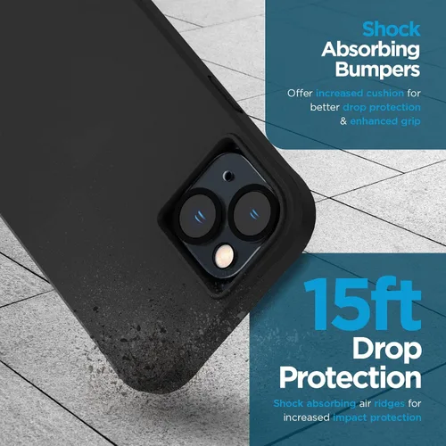 Vista 3 de Case-Mate Funda 3 en 1 para iPhone 14, vidrio templado y protector de lente, protección contra caídas de 15 pies, compatible con MagSafe y carga