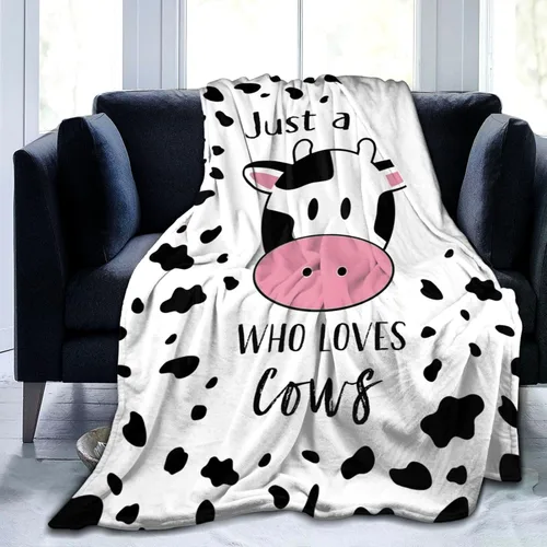 Vista 2 de Manta de vaca de regalo para mujeres, regalos de vaca para amantes de las vacas, manta de franela suave para niños y adultos, 50 x 40 pulgadas