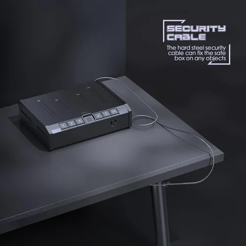 Vista 9 de Gun Safe Biometric Handgun Safe, Fingerprint Pistol Safe 3-Ways Quick-Access Gun Safes for Pistols with Key and Keypad, Gun Lock Box for Pistols