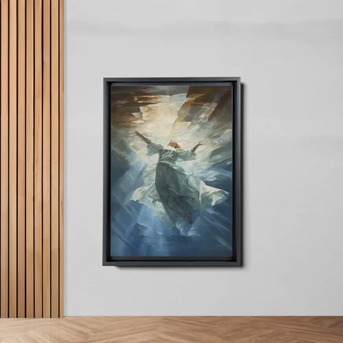 Vista 2 de Nautical Print on Canvas for Wall Decor, Ocean Fish Manta Ray Canvas Wall Art, Beach Print for Wall Hang, Turquoise Coastal Pictures Wall Decor