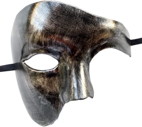 Vista 2 de Coolwife Máscara de mascarada, disfraz vintage de fantasma de la ópera de un ojo de media cara