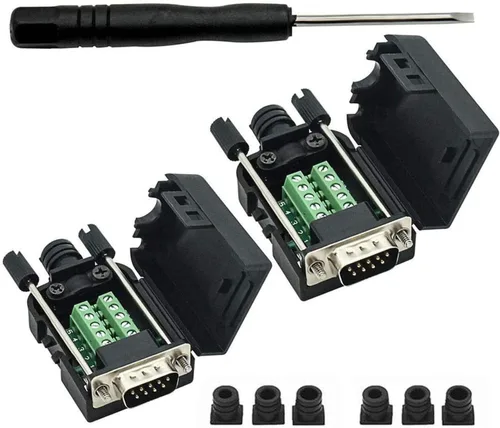 Vista 8 de DB9 Conector de ruptura hembra, puerto 9PIN sin soldadura RS232 Adaptador serie D-SUB RS485, placa de módulo sin soldadura con terminales