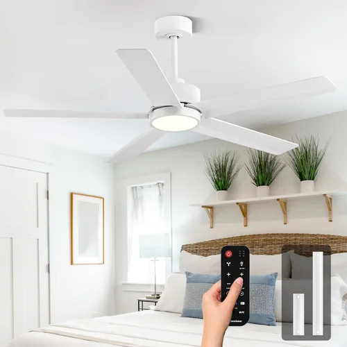 Vista 13 de Conciseer Ventiladores de techo modernos con luces, ventiladores de techo de 52 pulgadas con control remoto para dormitorio, sala de estar, cocina