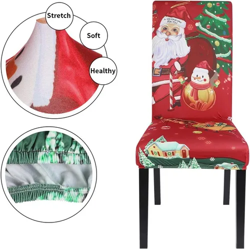 Vista 3 de SearchI - Fundas de silla para comedor, fundas de asiento elásticas, protectores de funda para sillas, funda lavable para sillas sin reposabrazos