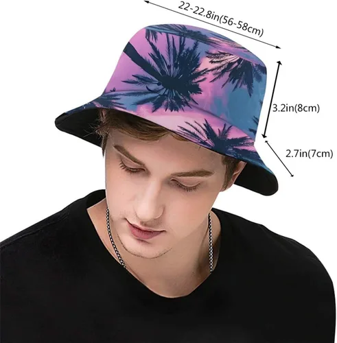 Vista 3 de Bucket Hat for Women and Men Funny Sun Sun Cap Packable Outdoor Beach Fisherman Hat
