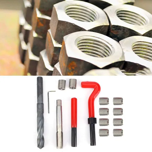 Vista 6 de Kit de reparación de roscas peladas, juego de herramientas de reparación de hélices de reenhebrado métrico M14x1.5