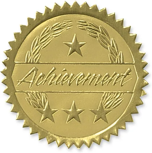 Vista 13 de PaperDirect Sellos de certificado de papel de aluminio azul y dorado en relieve, calcomanías autoadhesivas festoneadas de 2 pulgadas, paquete de 100