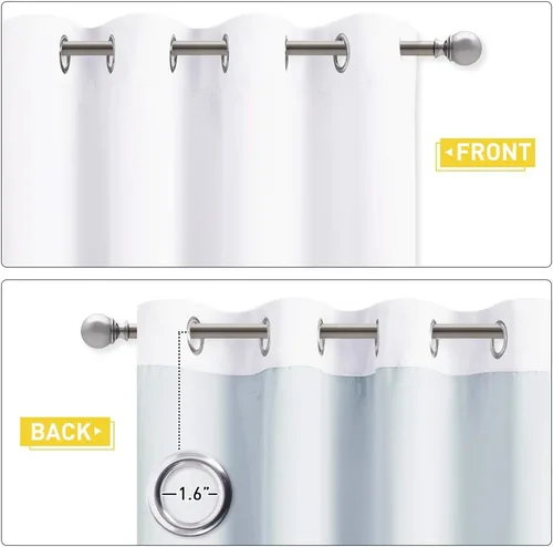 Vista 5 de NICETOWN Cortinas opacas para ventanas de sombreado completo, súper resistentes, con forro absorbente de ruido, para dormitorio, tratamiento