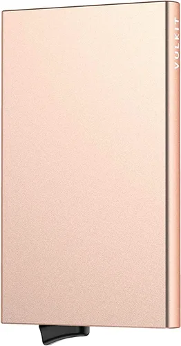 Vista 16 de VULKIT Billetera desplegable, delgada, minimalista, tarjetero para tarjetas de crédito, para hombres y mujeres, con bloqueo RFID, mini funda de Oro