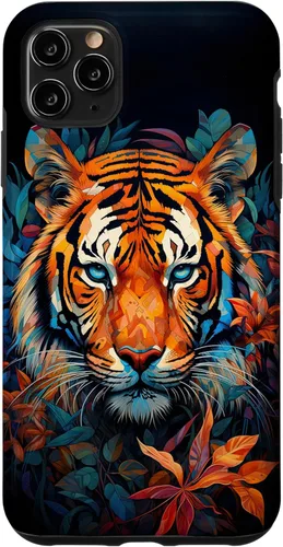 Vista 12 de Funda para iPhone 13 Acuarela Cara de Tigre Animal Salvaje Gato Grande