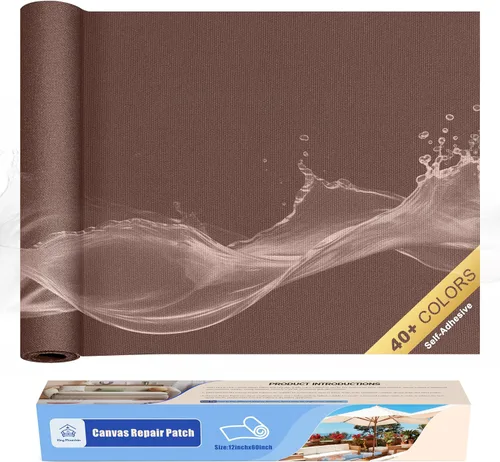 Vista 82 de KING MOUNTAIN Parche de reparación de lona de 9 x 11 pulgadas, 2 piezas, parche de tela impermeable autoadhesivo para sofás, tiendas de campaña