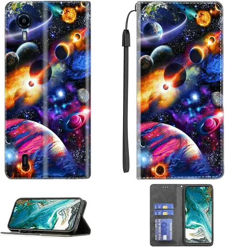 Vista 50 de Aroepurt Funda para UMIDIGI G1 Plus compatible con UMIDIGI G1 Plus Funda para teléfono Funda de piel sintética con función atril magnética CPT15
