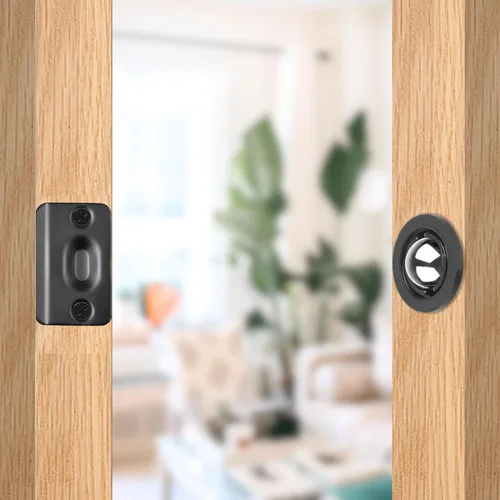 Vista 4 de Eco-Fused Cierre de bola ajustable para puerta, herrajes de rodamiento de bolas negros con resorte, compatible con la mayoría de puertas, armarios