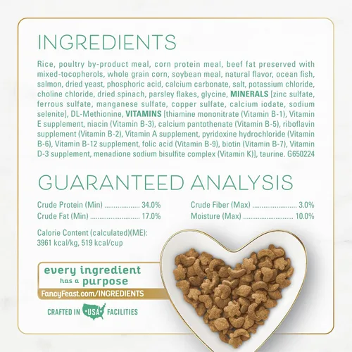 Vista 5 de Comida seca Purina Fancy Feast para gatos con pescado del océano y salmón - Bolsa de 3 libras