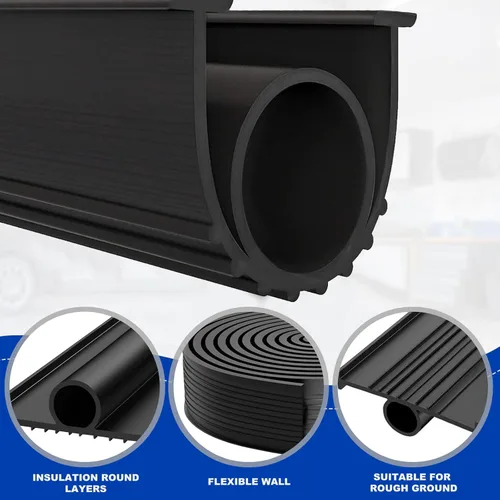 Vista 2 de Kit de sellos de puerta de garaje inferior de goma impermeable, tira de sellado, universal, resistente a la intemperie, para sellado de umbral