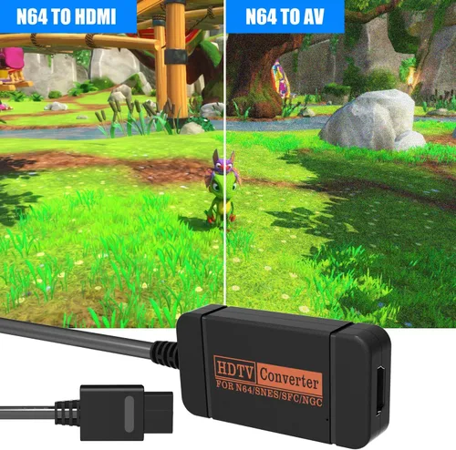 Vista 4 de yoxxzus Adaptador HDMI N64, convertidor HDMI con cable HDMI para N64GamecubeSNES