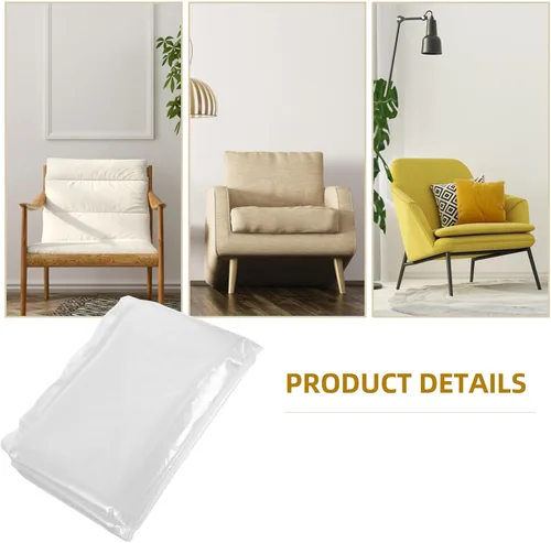 Vista 8 de Funda de sofá transparente gruesa de material de polietileno para sofá de dos plazas pequeños, lavable, a prueba de polvo, protector de muebles