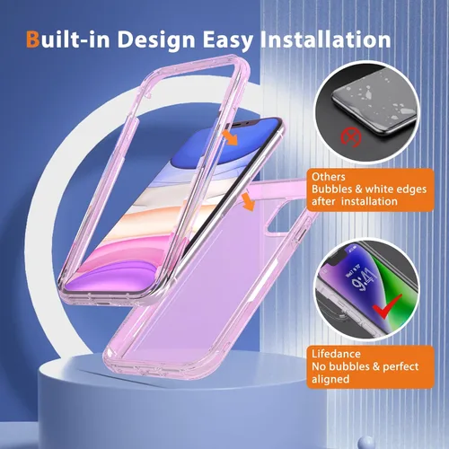 Vista 5 de Lifedance Nuevo para iPhone 11, Funda Protectora Completa y Resistente con Protector de Pantalla Integrado, Protección contra Caídas de 10 Pies