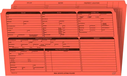 Vista 22 de NextDayLabels - Carpeta de listado de bienes raíces - Lista de panel derecho, preimpresa en cartulina duradera con lista de verificación de cierre