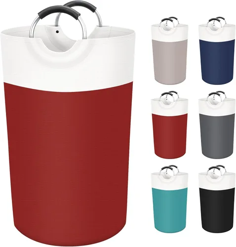 Vista 14 de BlissTotes - Canasta de lavandería de 75 litros, cesta de ropa independiente, cesta de ropa sucia plegable, tela impermeable con asas de aluminio