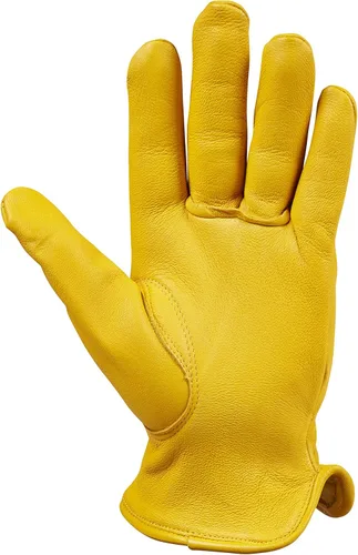 Vista 2 de Guantes de piel de ciervo dorados grandes para hombres Saranac