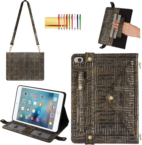 Vista 261 de Funda tipo bolso para iPad mini de 5ª/4ª/3ª/2ª/1ª generación de 7.9 pulgadas, Techcircle funda ligera tipo folio con soporte bandolera con billetera