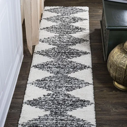 Vista 10 de JONATHAN Y Elm Diamond Stripe Shag - Alfombra de pasillo de 2 x 8 pulgadas, geométrica, bohemia, contemporánea, fácil limpieza para sala de estar