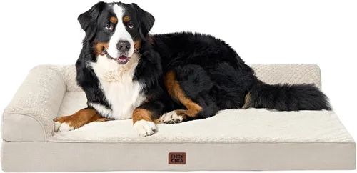 Vista 18 de EHEYCIGA Cama ortopédica para perros de tamaño mediano, cama de espuma viscoelástica para perros con funda extraíble lavable, sofá impermeable