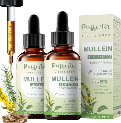Vista 8 de Gotas de gordolobo para pulmones con hoja de gordolobo, tomillo y raíz de malvavisco, fórmula de limpieza pulmonar para fumadores, que apoya