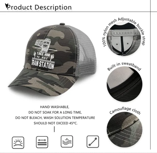 Vista 7 de Hat Take Him to The Train Station Dad Hats, Vintage Hats for Men