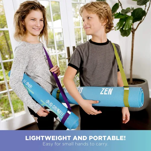 Vista 6 de Bean Products Yoga Mat for Exercise - Non Slip Thick Comfortable Workout Floor Mat for Adults and Kids - Eco Friendly Foldable Yoga Mat for Yoga