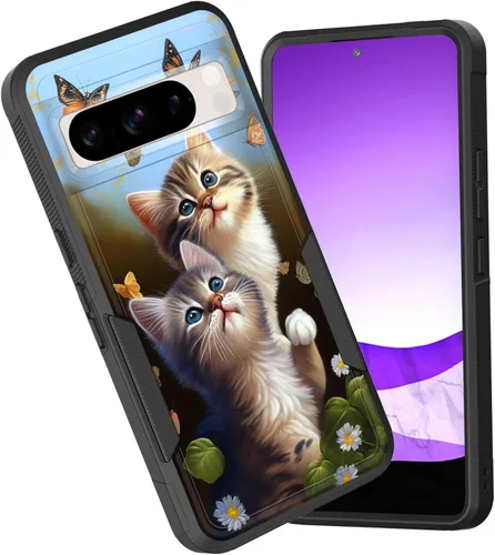 Vista 90 de Funda para Pixel 7a, funda protectora híbrida de doble capa resistente a prueba de golpes de policarbonato duro de silicona suave TPU para Google