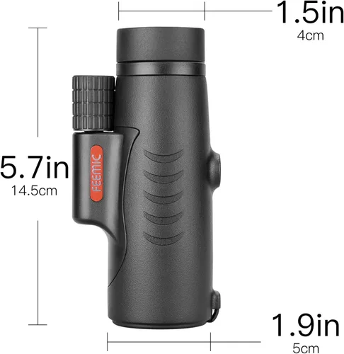 Vista 6 de Telescopio monocular de alta potencia con visión de de 8x y diámetro del objetivo de 1.65 pulgadas (42 mm) compacto portátil impermeable a prueba