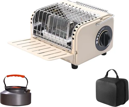 Vista 7 de Camping Heater Stove,Portable Stainless Steel Camping Gas Heater, Adjustable Temperature for Heating and Cooking,Includes Carry Bag Stove with