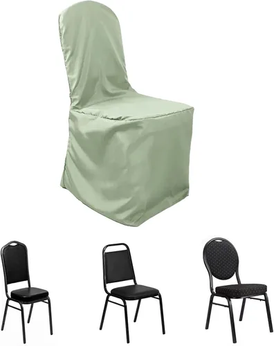 Balsa Circle 100 fundas para sillas de banquete verde salvia, protector de asiento extraíble de poliéster, lavable, para comedor, fiesta,